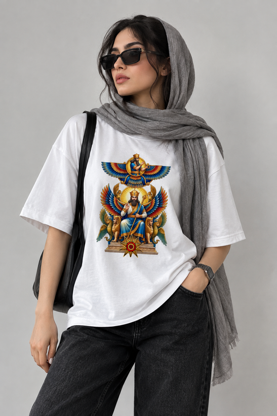 تیشرت یونیسکس طرح پادشاه پارس جنس نخ پنبه