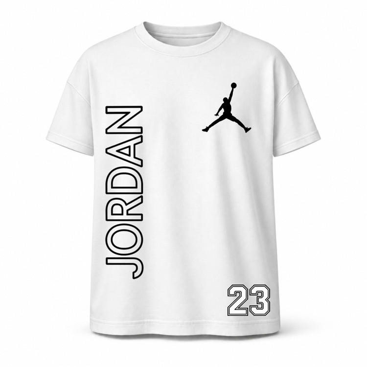 تیشرت سفید یونیسکس طرح jordan جنس نخ پنبه ۱۰۰ درصد