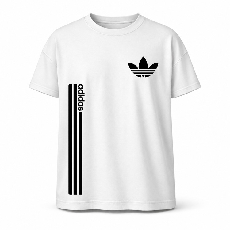 تیشرت سفید یونیسکس طرح آدیداس adidas جنس نخ پنبه ۱۰۰ درصد