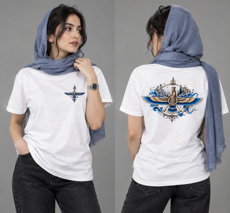 تیشرت یونیسکس طرح فروهر جنس نخ پنبه ۱۰۰ درصد
