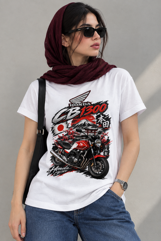 تیشرت یونیسکس طرح موتور cb1300 جنس نخ پنبه ۱۰۰ درصد