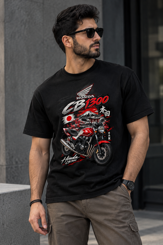 تیشرت یونیسکس طرح موتور cb1300 جنس نخ پنبه ۱۰۰ درصد