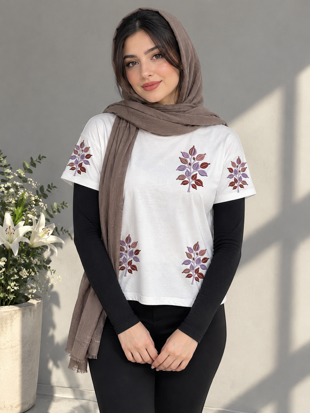 تیشرت یونیسکس طرح گلبرگ جنس نخ پنبه ۱۰۰ درصد