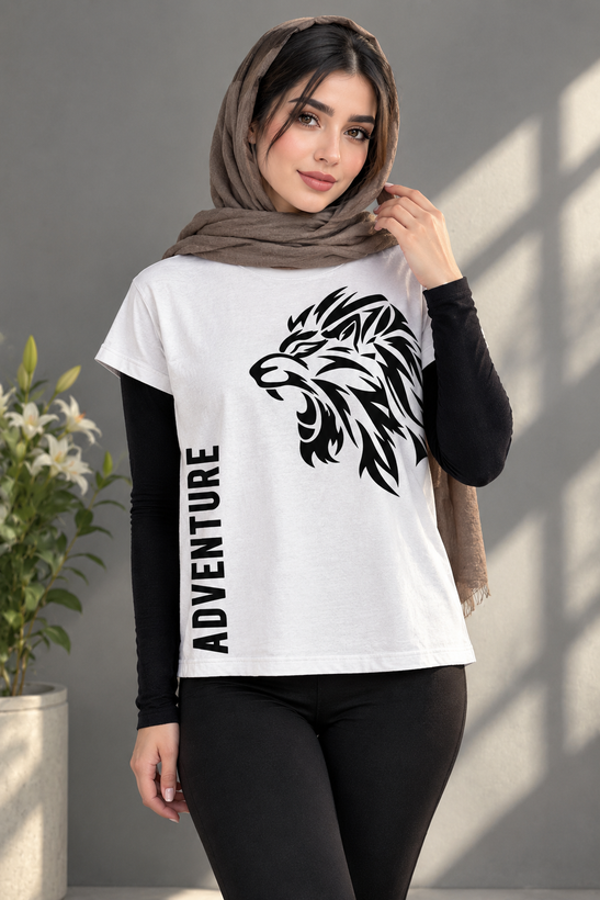 تیشرت یونیسکس طرح ADVENTURE جنس نخ پنبه ۱۰۰ درصد