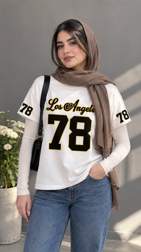 تیشرت یونیسکس طرح Los Angeles جنس نخ پنبه ۱۰۰ درصد